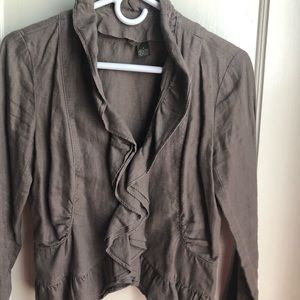 Linen ruffle jacket from anthropologie